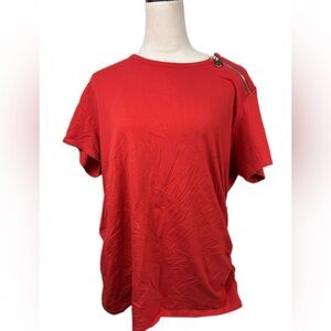 Michael Kors red top with zipper accent on shoulder size 3X
